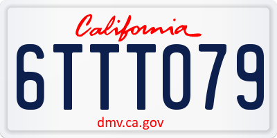 CA license plate 6TTT079