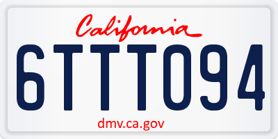 CA license plate 6TTT094