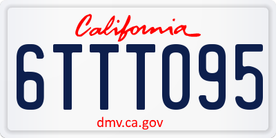 CA license plate 6TTT095