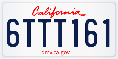 CA license plate 6TTT161