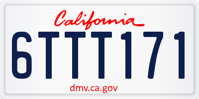 CA license plate 6TTT171