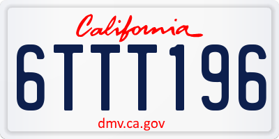 CA license plate 6TTT196