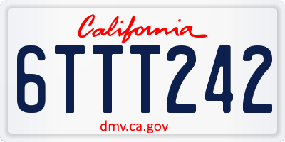 CA license plate 6TTT242