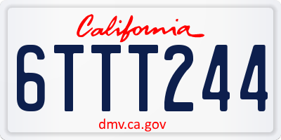 CA license plate 6TTT244