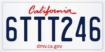 CA license plate 6TTT246