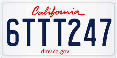 CA license plate 6TTT247