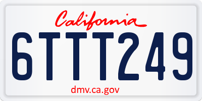 CA license plate 6TTT249