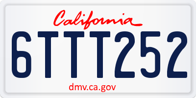 CA license plate 6TTT252