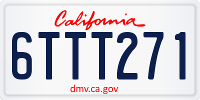 CA license plate 6TTT271