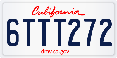 CA license plate 6TTT272