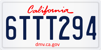 CA license plate 6TTT294