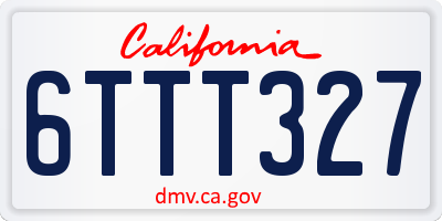 CA license plate 6TTT327