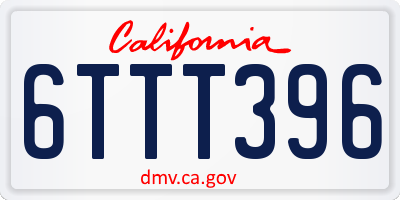 CA license plate 6TTT396