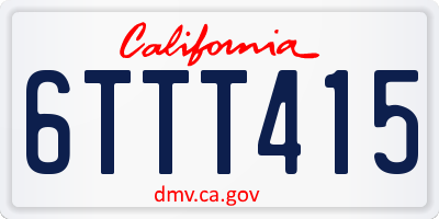 CA license plate 6TTT415