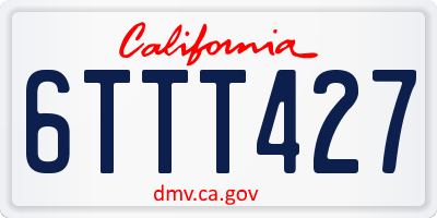 CA license plate 6TTT427
