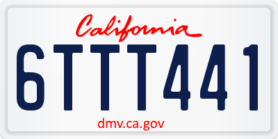 CA license plate 6TTT441