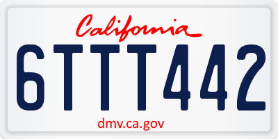 CA license plate 6TTT442