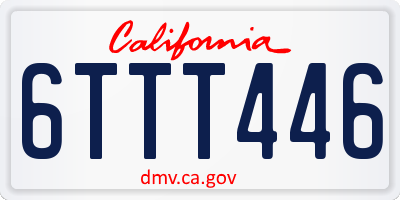 CA license plate 6TTT446