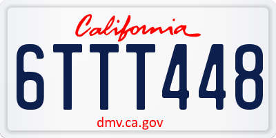 CA license plate 6TTT448