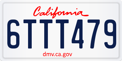 CA license plate 6TTT479