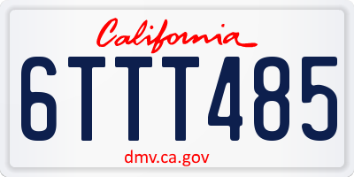 CA license plate 6TTT485