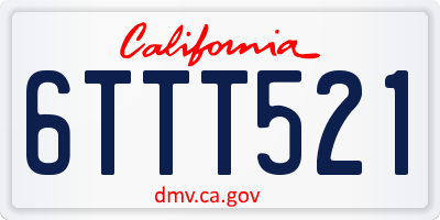 CA license plate 6TTT521