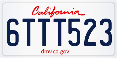 CA license plate 6TTT523