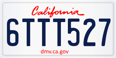 CA license plate 6TTT527