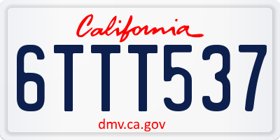 CA license plate 6TTT537