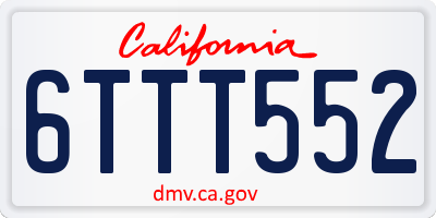 CA license plate 6TTT552