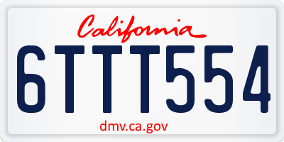 CA license plate 6TTT554