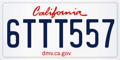 CA license plate 6TTT557
