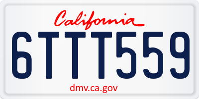 CA license plate 6TTT559