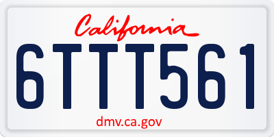 CA license plate 6TTT561