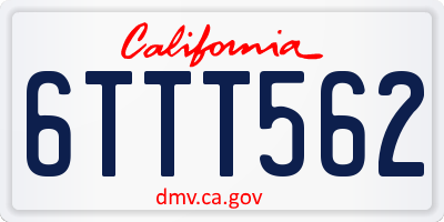 CA license plate 6TTT562