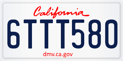 CA license plate 6TTT580