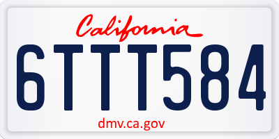 CA license plate 6TTT584
