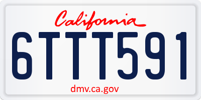 CA license plate 6TTT591