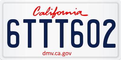 CA license plate 6TTT602