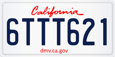 CA license plate 6TTT621
