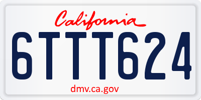 CA license plate 6TTT624