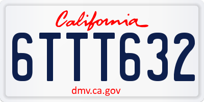 CA license plate 6TTT632