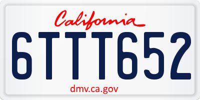 CA license plate 6TTT652