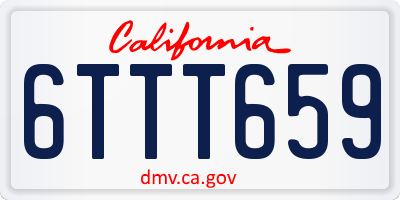 CA license plate 6TTT659