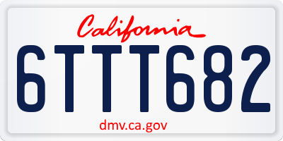 CA license plate 6TTT682