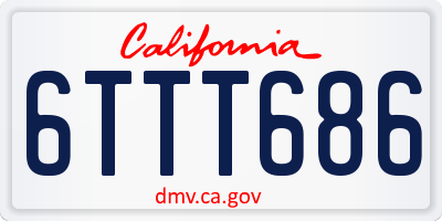 CA license plate 6TTT686