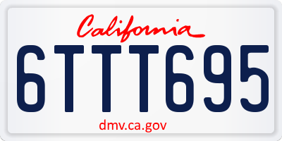 CA license plate 6TTT695