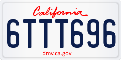 CA license plate 6TTT696