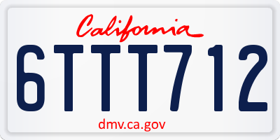 CA license plate 6TTT712