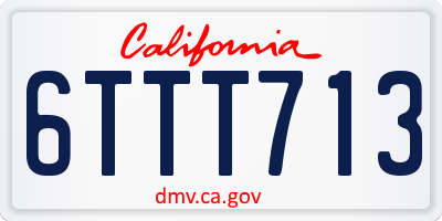 CA license plate 6TTT713